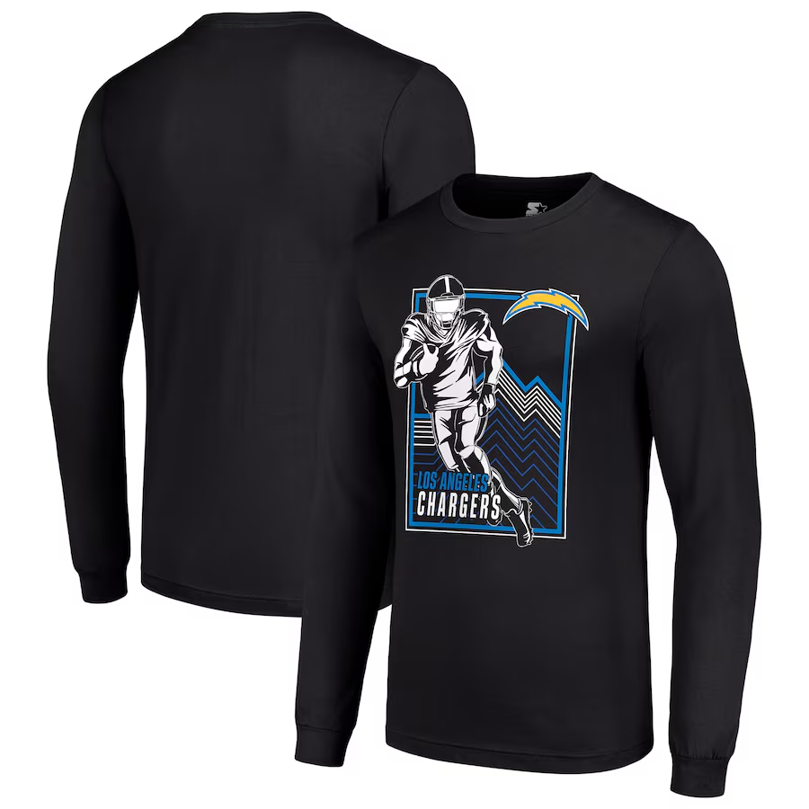 Men Los Angeles Chargers black 2024 NFL Long sleeve T Shirts